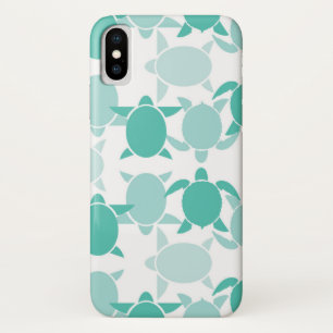 Funda Para iPhone X Modelo verde azulado de la tortuga