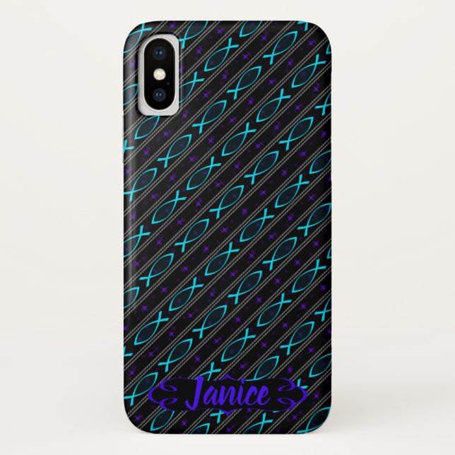 Funda De Case-Mate Para iPhone modelo verde azulado de los pescados de Jesús (Reverso)