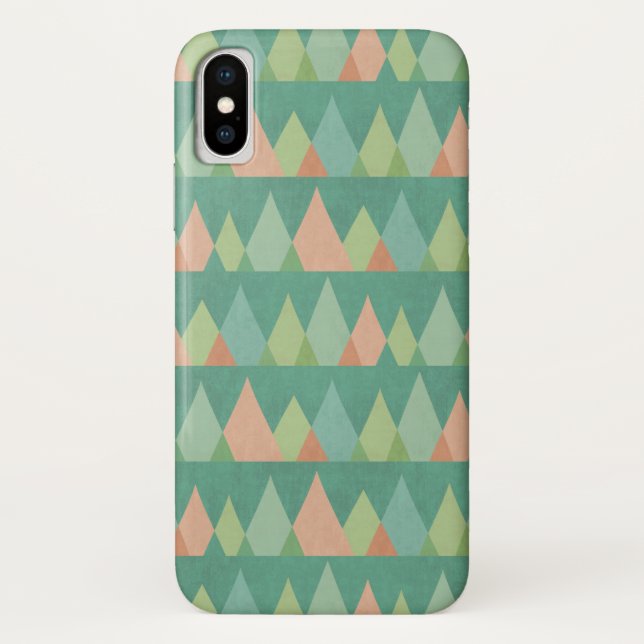 Funda De Case-Mate Para iPhone Modelo verde azulado del triángulo del paso el | (Reverso)