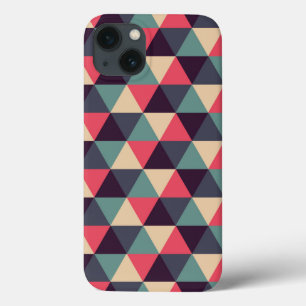 Funda Para iPhone 13 Modelo verde azulado y rosado del triángulo