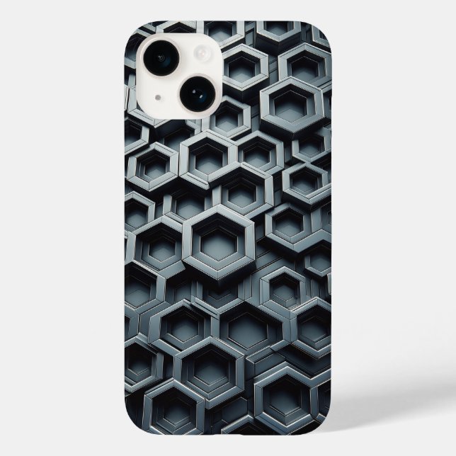 Funda De Case-Mate Para iPhone Modern 3D Metallic Hexagon Phone Case - Industrial (Reverso )