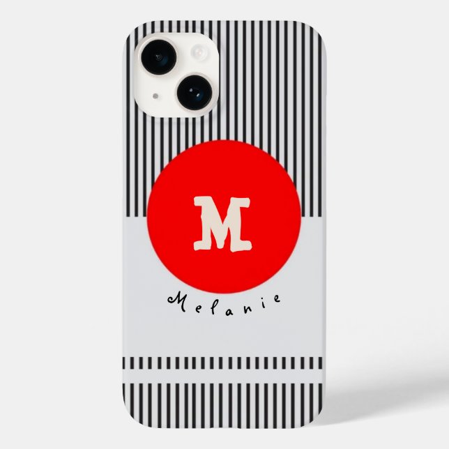 Funda De Case-Mate Para iPhone Modern abstract aesthetic minimal Monogram (Reverso )