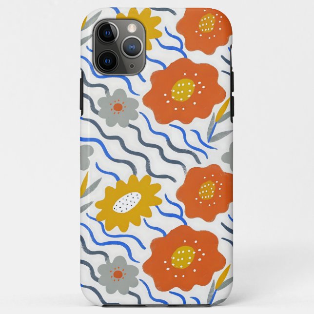 Funda De Case-Mate Para iPhone Modern Abstract Flowers Boho Wavy (Reverso)