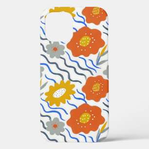 Funda Para iPhone 12 Pro Modern Abstract Flowers Boho Wavy