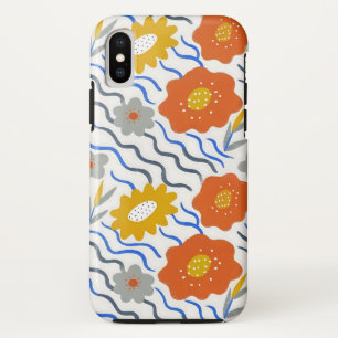 Funda Para iPhone X Modern Abstract Flowers Boho Wavy