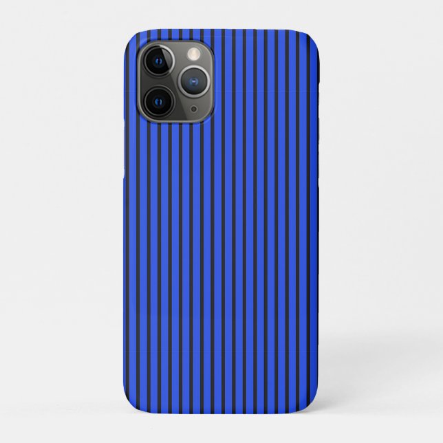 Funda De Case-Mate Para iPhone Modern Blue Striped Simple Chic Design (Reverso)