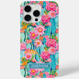 Funda Para iPhone 15 Pro Max Modern Colorful Blooming Cacti Personalized