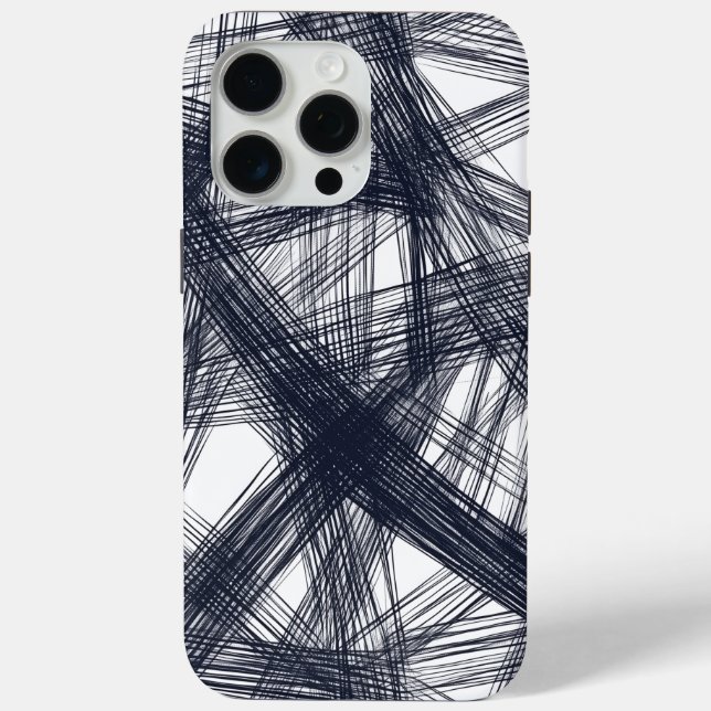 Funda De Case-Mate Para iPhone ✨ Modern Hatching Line Pattern Print ✨ (Reverso )