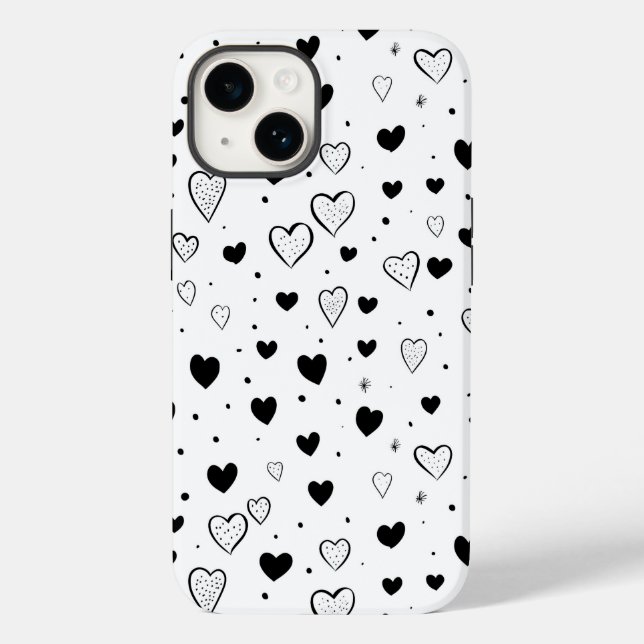 Funda De Case-Mate Para iPhone Modern Hearts Pattern (Reverso )