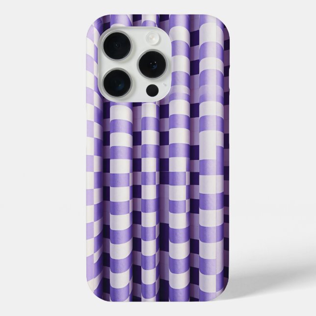 Funda De Case-Mate Para iPhone Modern Purple & White 3D Wave Phone Case - Elegant (Reverso )