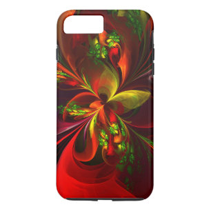 Funda Para iPhone 8 Plus/7 Plus Modern Red Green Floral Abstract Art Pattern #05