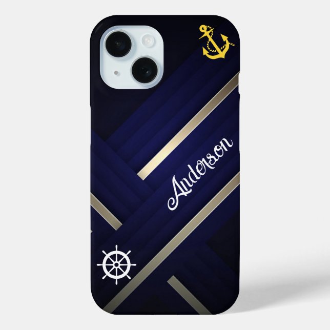 Funda De Case-Mate Para iPhone Modern Royal Caribbean Cruise Blue White Text (Reverso )