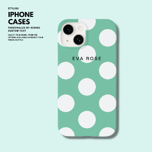 Funda Para iPhone 14 De Case-Mate Modern Sage Green Grande Polka Dots iPhone 14 Fund