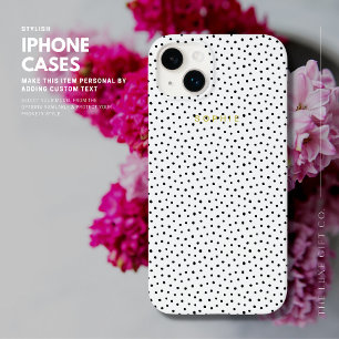 Funda Para iPhone 14 Plus De Case-Mate Modern Simple Black and White Tiny Polka Dot