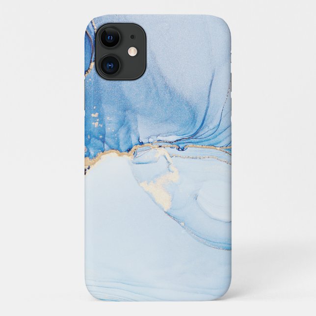 Funda De Case-Mate Para iPhone Modern Stone Dusty Blue Marble (Reverso)