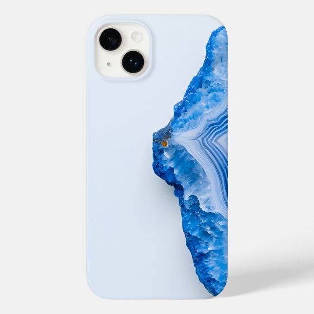 Funda De Case-Mate Para iPhone Modern Stone Dusty Blue Marble (Reverso )