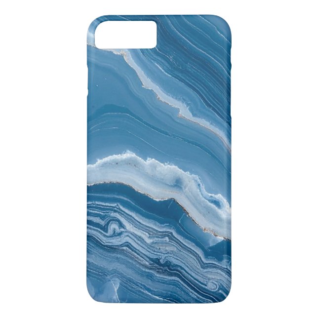 Funda De Case-Mate Para iPhone Modern Stone Dusty Blue Marble (Reverso)
