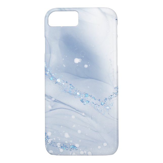 Funda De Case-Mate Para iPhone Modern Stone Dusty Blue Marble (Reverso)