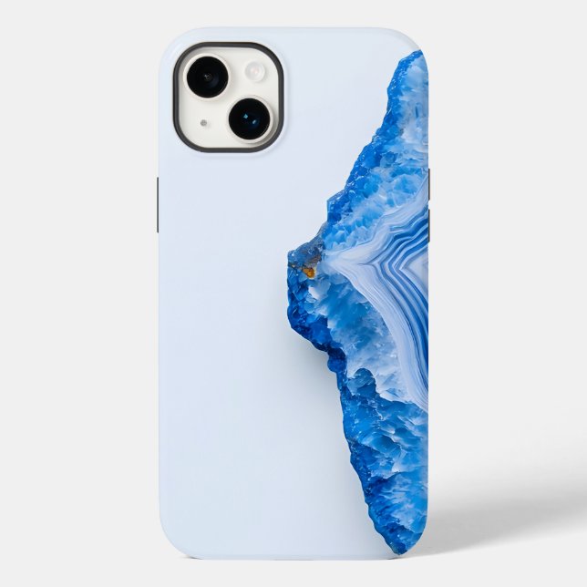 Funda De Case-Mate Para iPhone Modern Stone Dusty Blue Marble (Reverso )