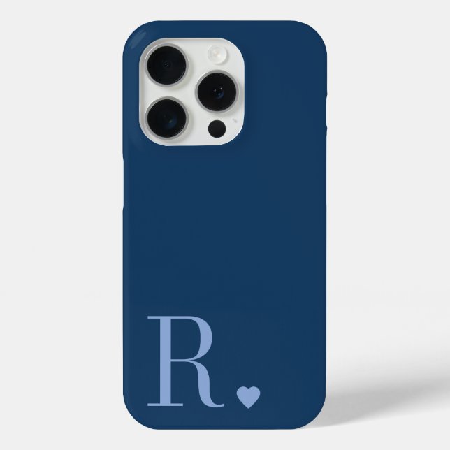 Funda De Case-Mate Para iPhone modern stylish blue monogram initial  (Reverso )