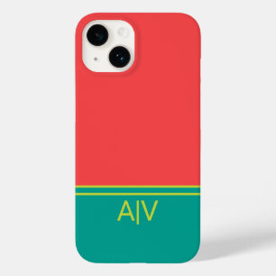 Funda Para iPhone 14 De Case-Mate Modern Summer Coral Aquamarine Monogram