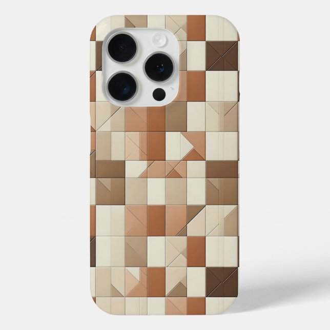 Funda De Case-Mate Para iPhone Modern Terracotta & Tan Geometric Phone Case (Reverso )