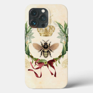 Funda Para iPhone 13 Pro Moderna Abeja Botánica Vintage