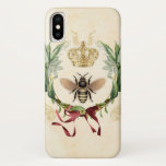 Funda Para iPhone X Moderna Abeja Botánica Vintage<br><div class="desc">Moderna Abeja Botánica Vintage insectos de abeja insectos de insectos de insectos, follaje elegante retro vintage, flor ramo jardín botánico, hojas florales de primavera de verano, dibujo acuático de ilustracion de lujo, arte de la corona néctar, bonito y hermoso zumbido, flor de alas amarillas, naturaleza de abejas silvestres de oro,...</div>