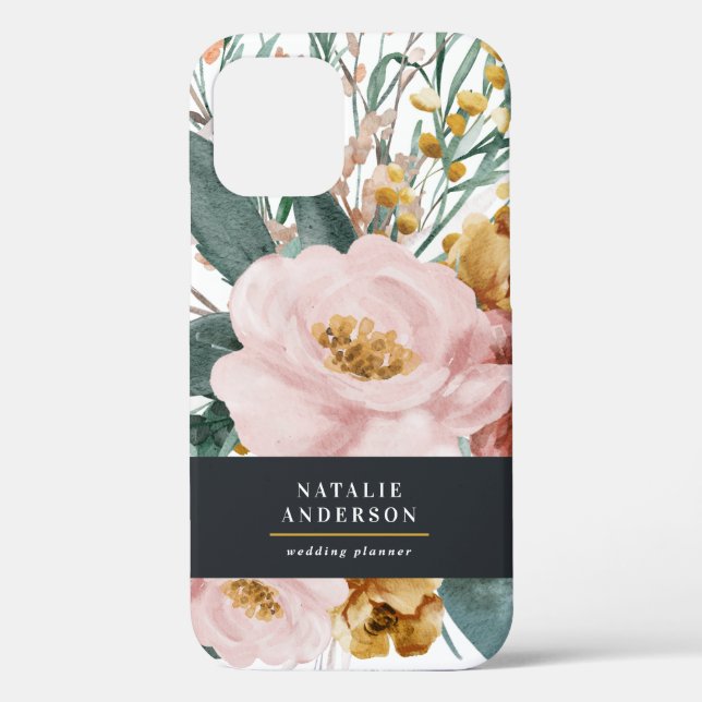 Funda De Case-Mate Para iPhone Moderna acuarela floral y follaje elegante (Reverso )