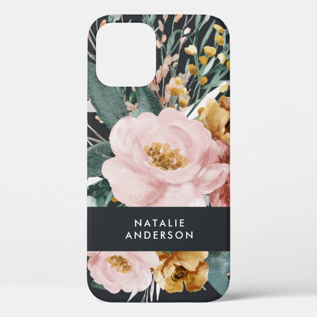Funda De Case-Mate Para iPhone Moderna acuarela floral y follaje elegante (Reverso )