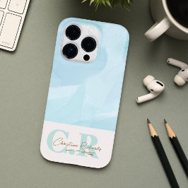 Funda Para iPhone 14 Pro De Case-Mate Moderna acuarela Verde azulada azul