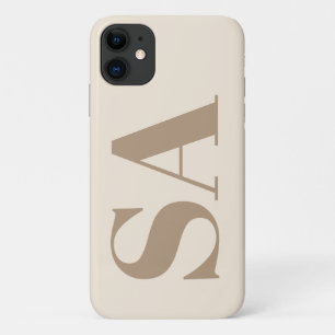 Funda Para iPhone 11 Moderna caja de Antiguo Blanco con Monograma Case-