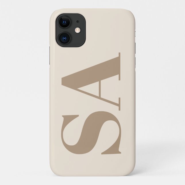 Funda De Case-Mate Para iPhone Moderna caja de Antiguo Blanco con Monograma Case- (Reverso)