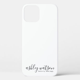 Funda Para iPhone 12 Moderna caligrafía manuscrita simple de color blan