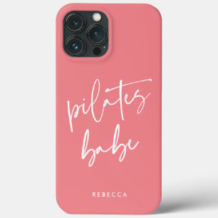 Funda Para iPhone 13 Pro Max Moderna caligrafía rosada Ejercicio Gimnasio Pilat