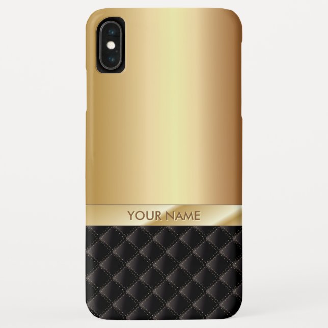 Funda De Case-Mate Para iPhone Moderna Gold de lujo con nombre personalizado (Reverso)