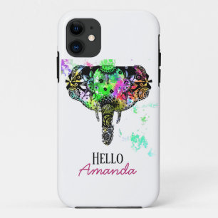 Funda Para iPhone 11 Moderna línea de arcoiris mangle elefant raspador