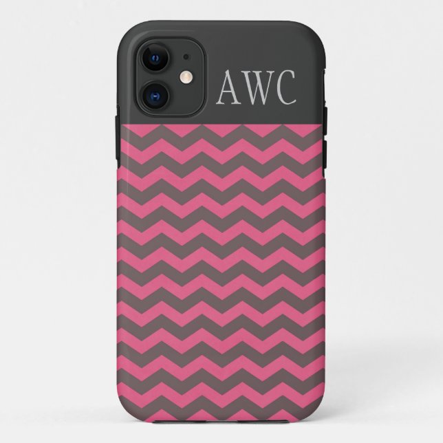 Funda De Case-Mate Para iPhone Moderna, moderna y clásica chevron rosa y café (Reverso)