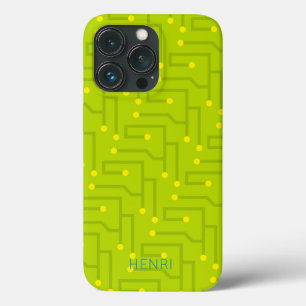 Funda Para iPhone 13 Pro Moderna placa de circuito Niños Nombre Ordenador C