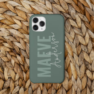 Funda Para iPhone 14 Pro De Case-Mate Moderna tipografía mínima salchicha verde elegante