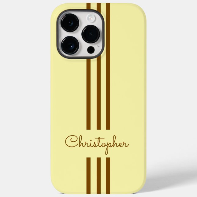 Funda De Case-Mate Para iPhone Modernas bandas de Carreras de moda monogramadas (Reverso )