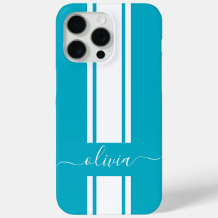 Funda Para iPhone 15 Pro Max Modernas bandas de Carreras de moda monogramadas