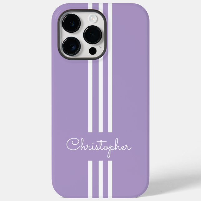 Funda De Case-Mate Para iPhone Modernas bandas de Carreras de moda monogramadas (Reverso )