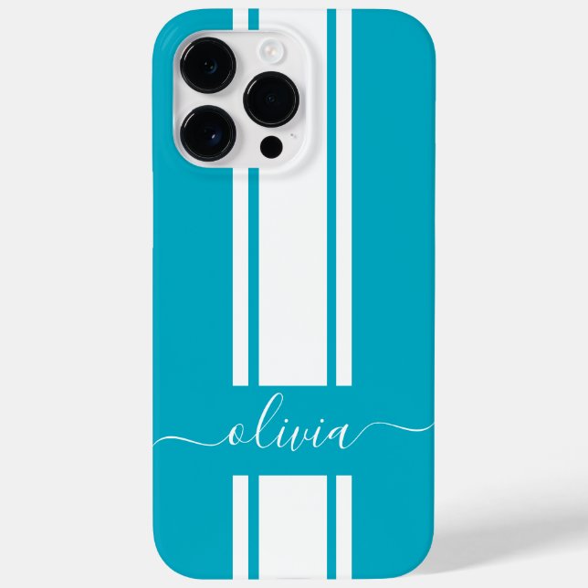 Funda De Case-Mate Para iPhone Modernas bandas de Carreras de moda monogramadas (Reverso)
