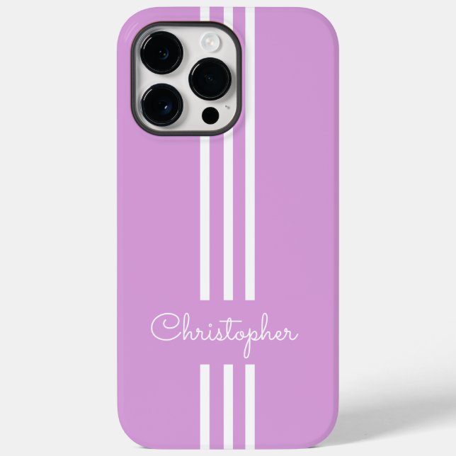 Funda De Case-Mate Para iPhone Modernas bandas de Carreras de moda monogramadas (Reverso )