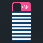 title_seo2 Modernas bandas de la Marina Rosa Magenta Personal<br><div class="desc">Vestir y proteger tu iphone con un diseño sencillo, moderno y elegante a rayas que es monogramado por personalizado con tus iniciales de primer, medio y apellido en una fuente serif preppy. Las franjas horizontales azul marino oscuro y blanco contrastan con el fondo de un bloque de color rosa magenta...</div>