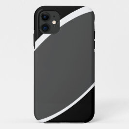 Funda Para iPhone 11 Modernas curvas blancas de color gris profundo fon