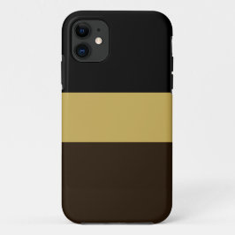 Funda Para iPhone 11 Modernas rayas marrones doradas de cacao negro amp