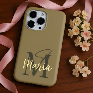 Funda Para iPhone 15 Pro Max Modernas y elegantes iniciales minimalistas en ton