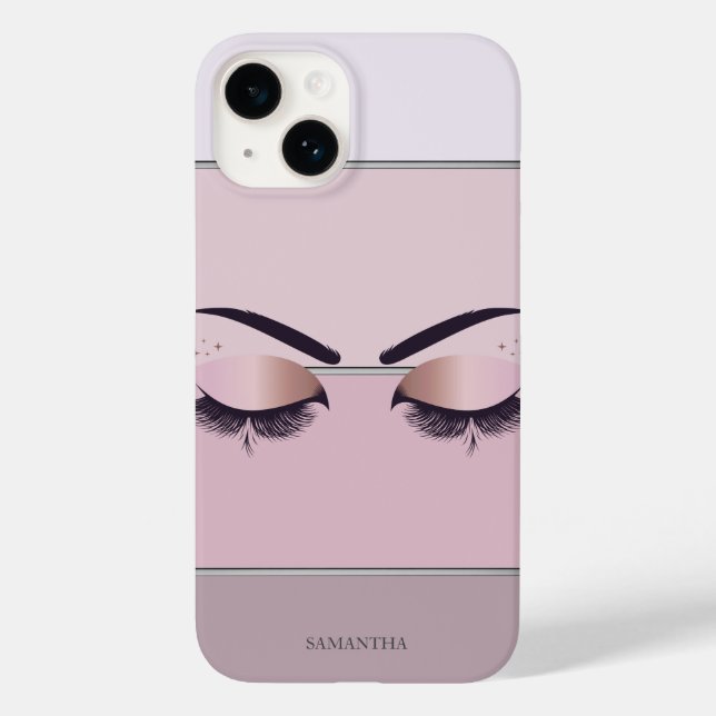 Funda De Case-Mate Para iPhone Módernas y geniales pestañas a rayas chic (Reverso )